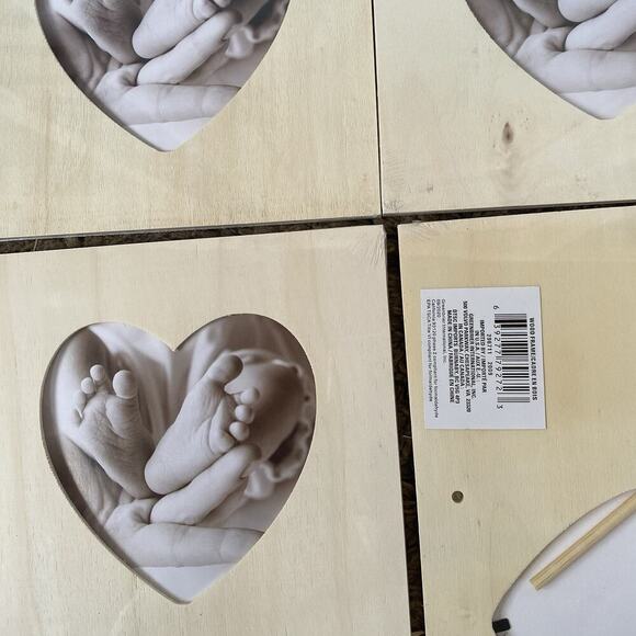 Wooden Heart Lovers Babies Picture Frame Wedding Photo Children Pets 8” Lot Of 4 - Picture 2 of 5